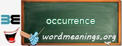 WordMeaning blackboard for occurrence